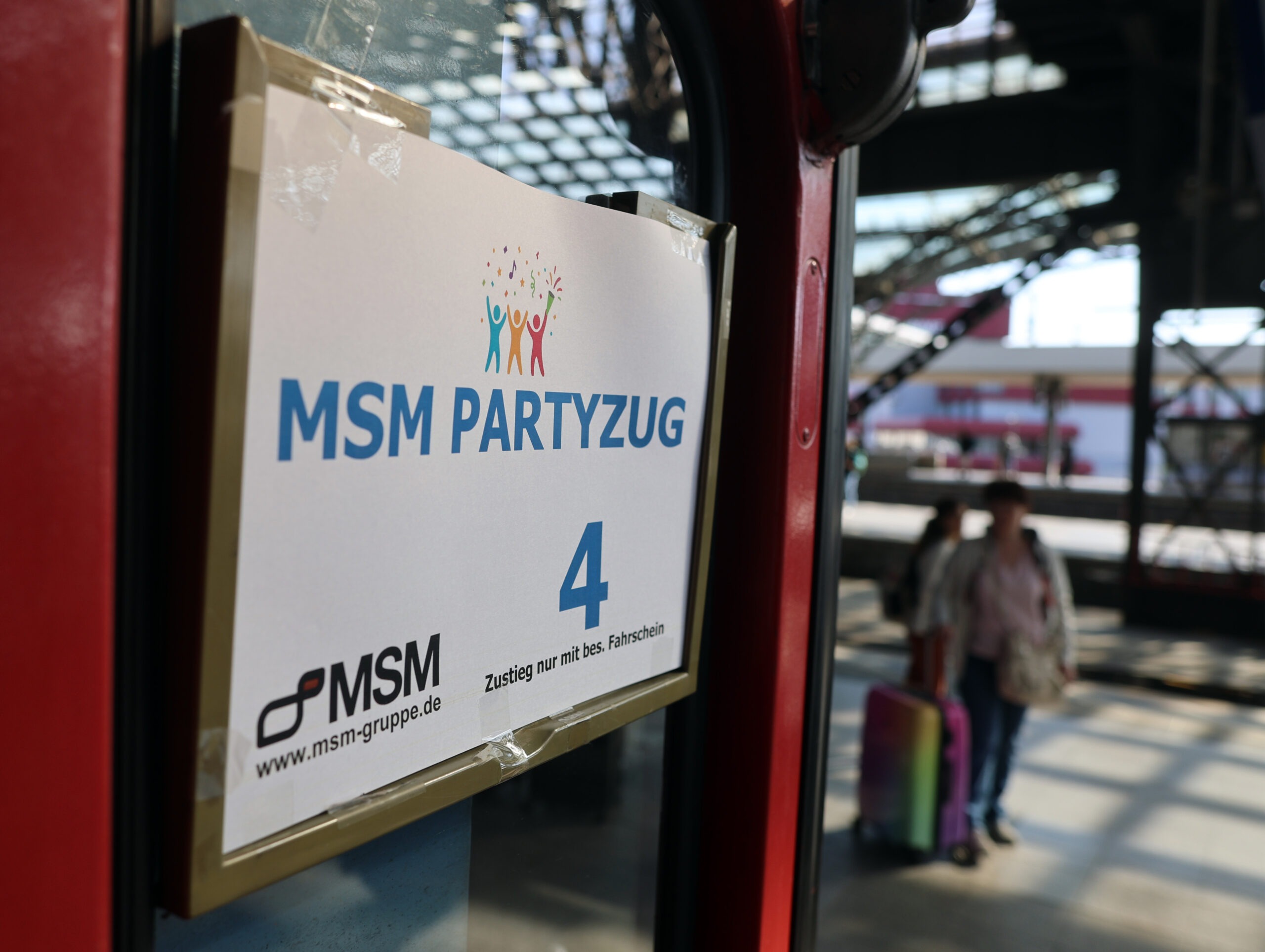 MSM Partyzug Waggonschild MSM Partyzug Waggonschild